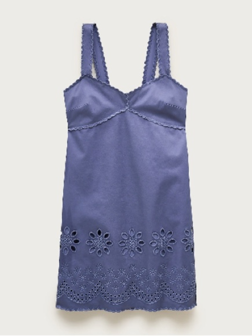 J. Crew Scallop-trim mini dress in washed twil
 NWT